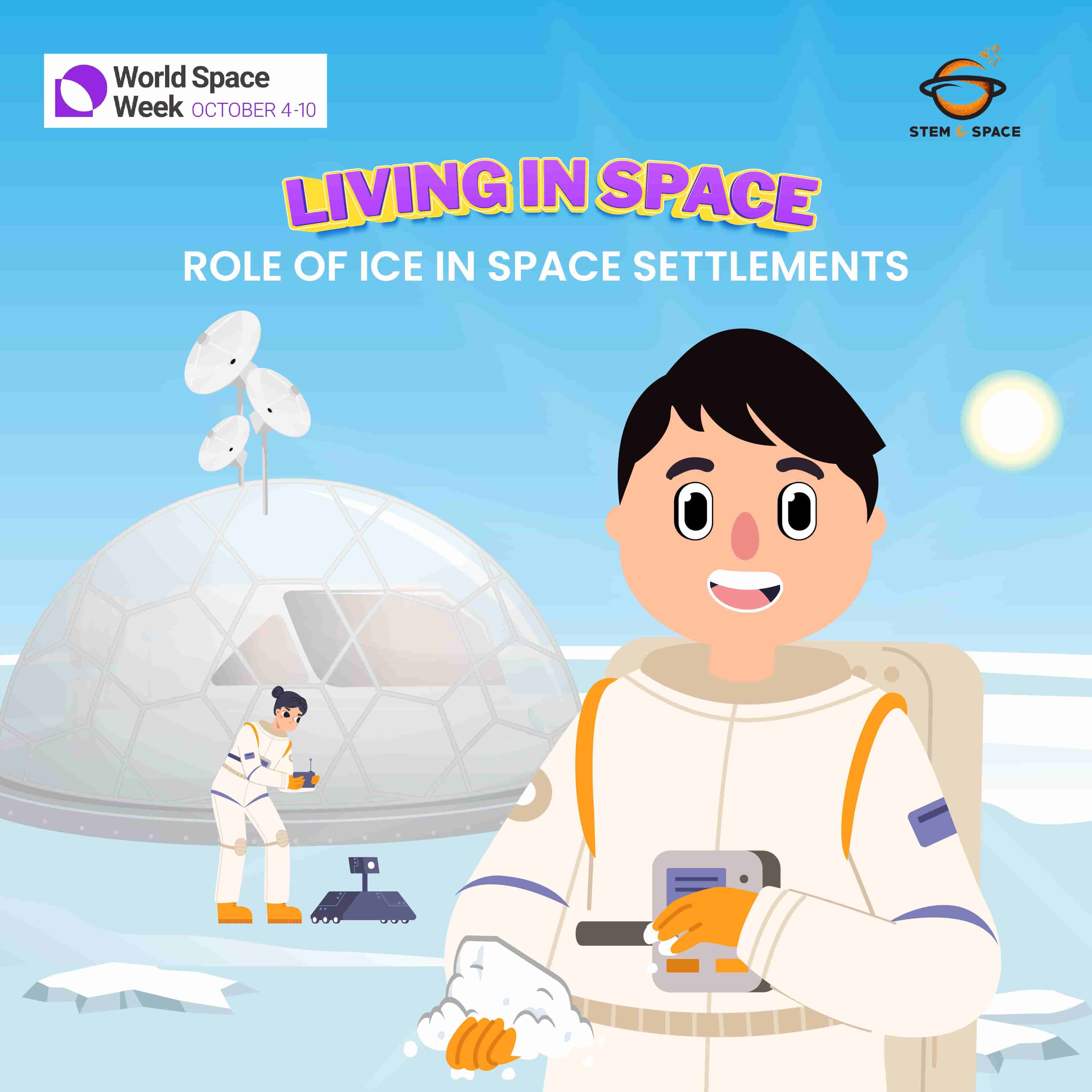 Living in Space: Role of Ice in Space Settlements
